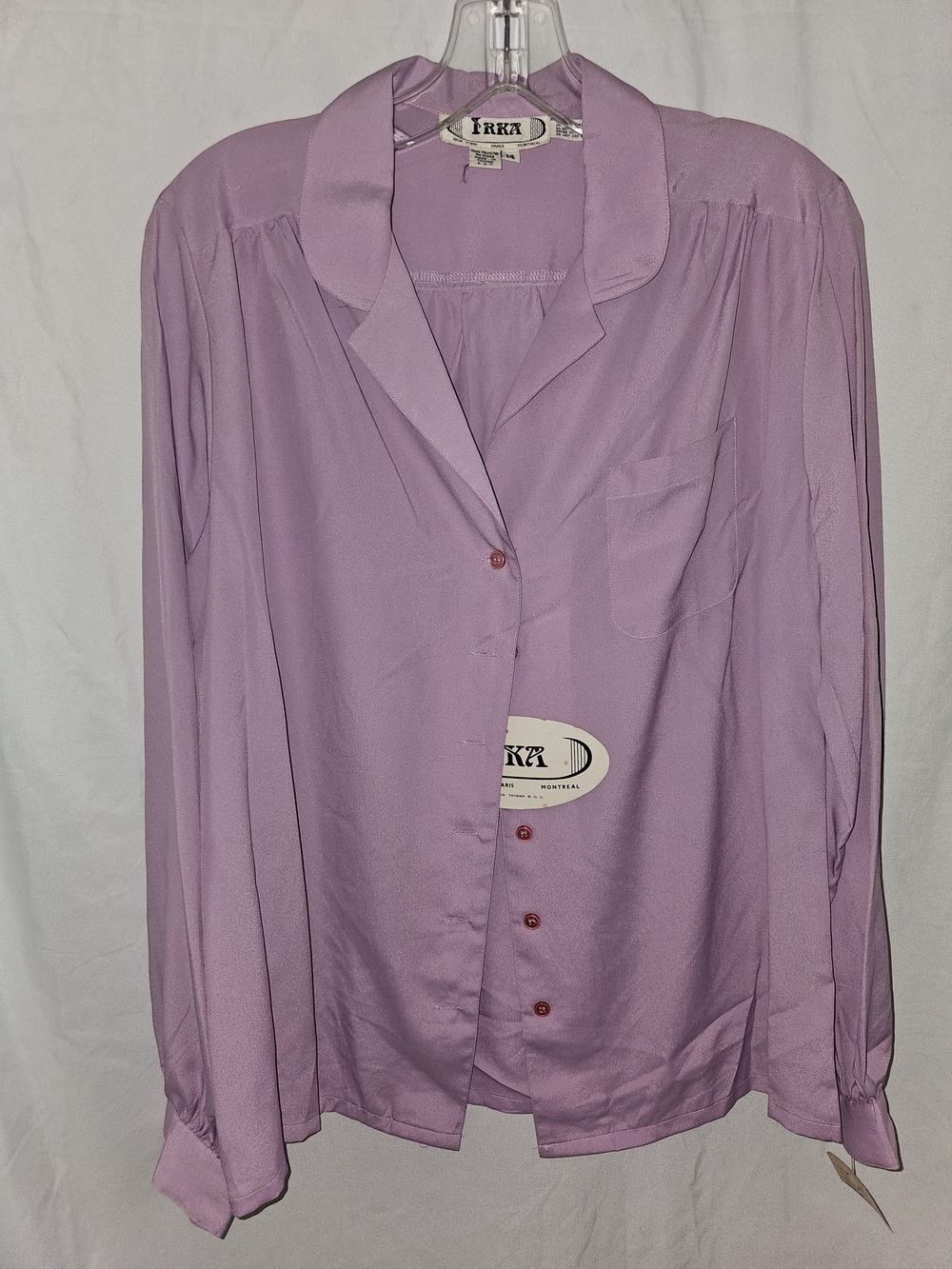 Vintage Lavender Button-Down Women's Blouse